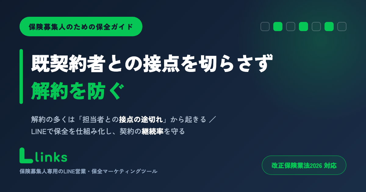 保険募集人の保全・解約防止