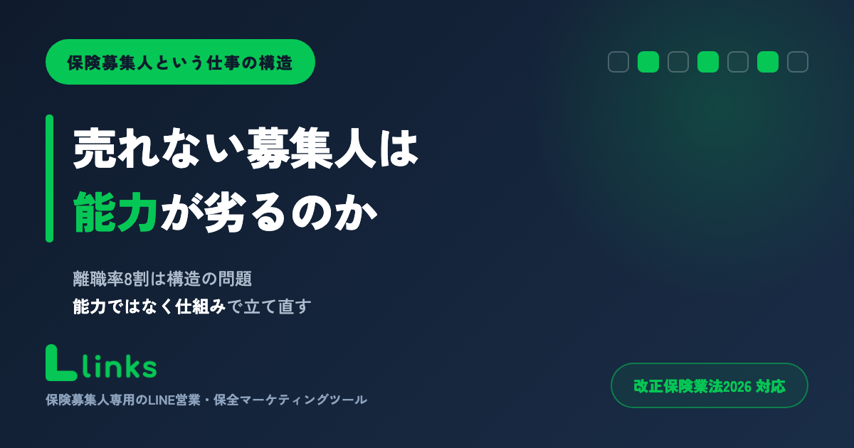 売れない保険募集人は能力が劣っているのか